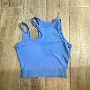 Blue cutout crop top